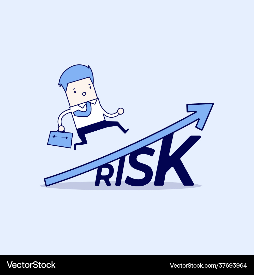 Businessman walking on grow up stock market graph Businessman walking on grow up stock market graph vector image