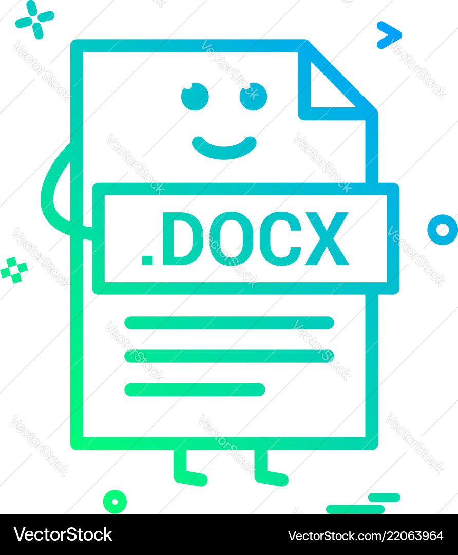 Computer docx file format type icon design Computer docx file format type icon design vector image