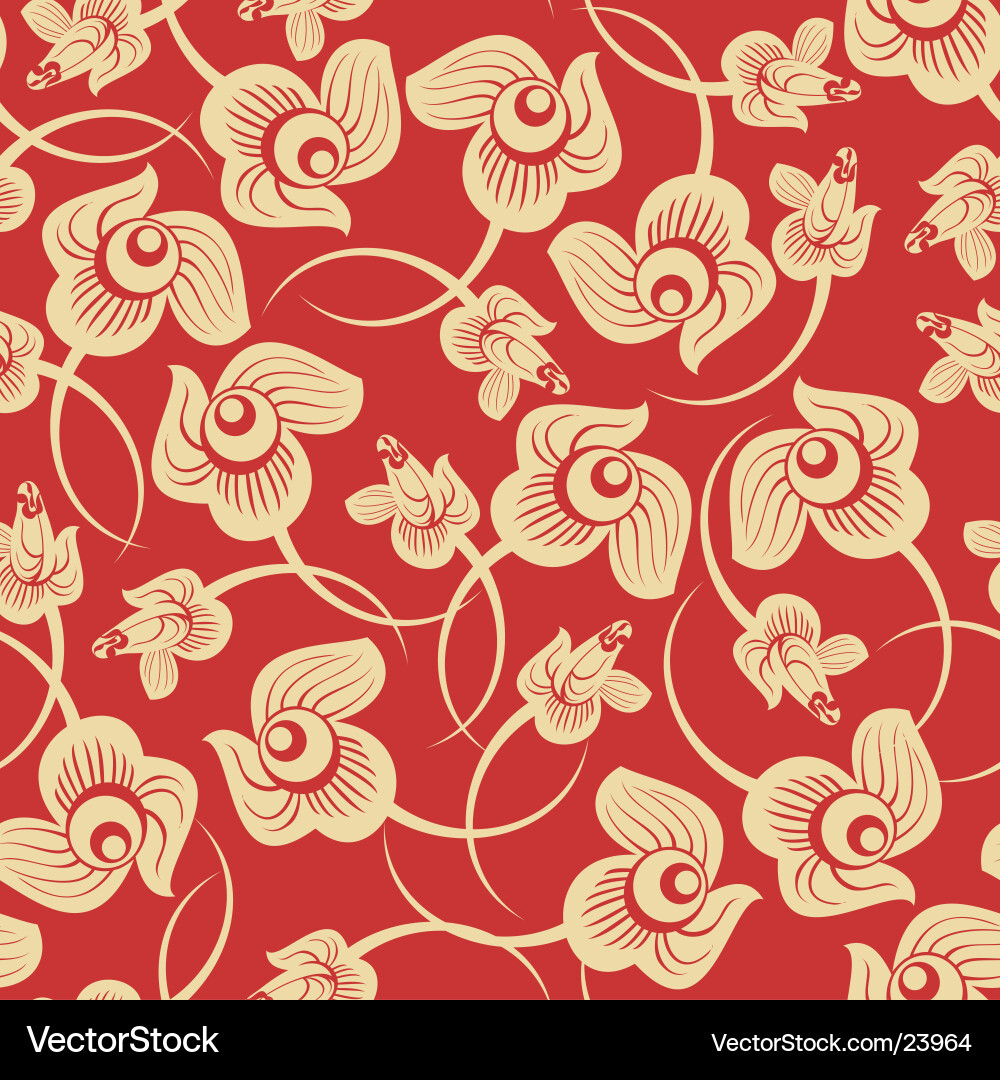 Floral Gold Seamless Pattern vector image