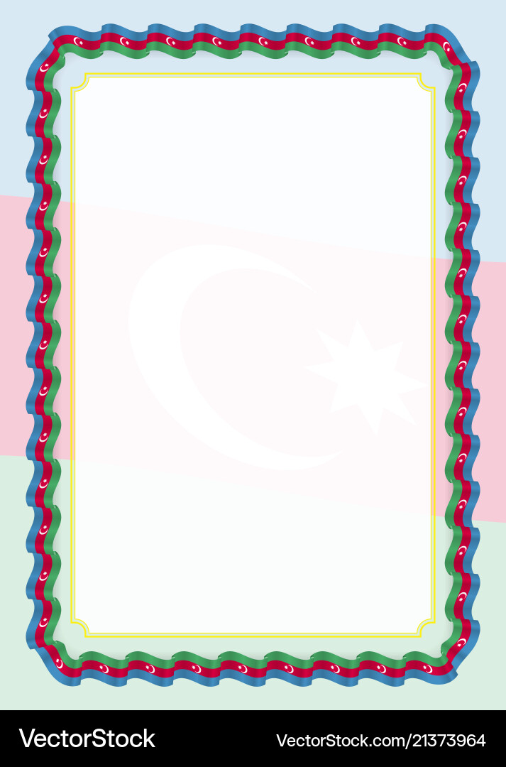 Frame and border of ribbon with azerbaijan Vector Image