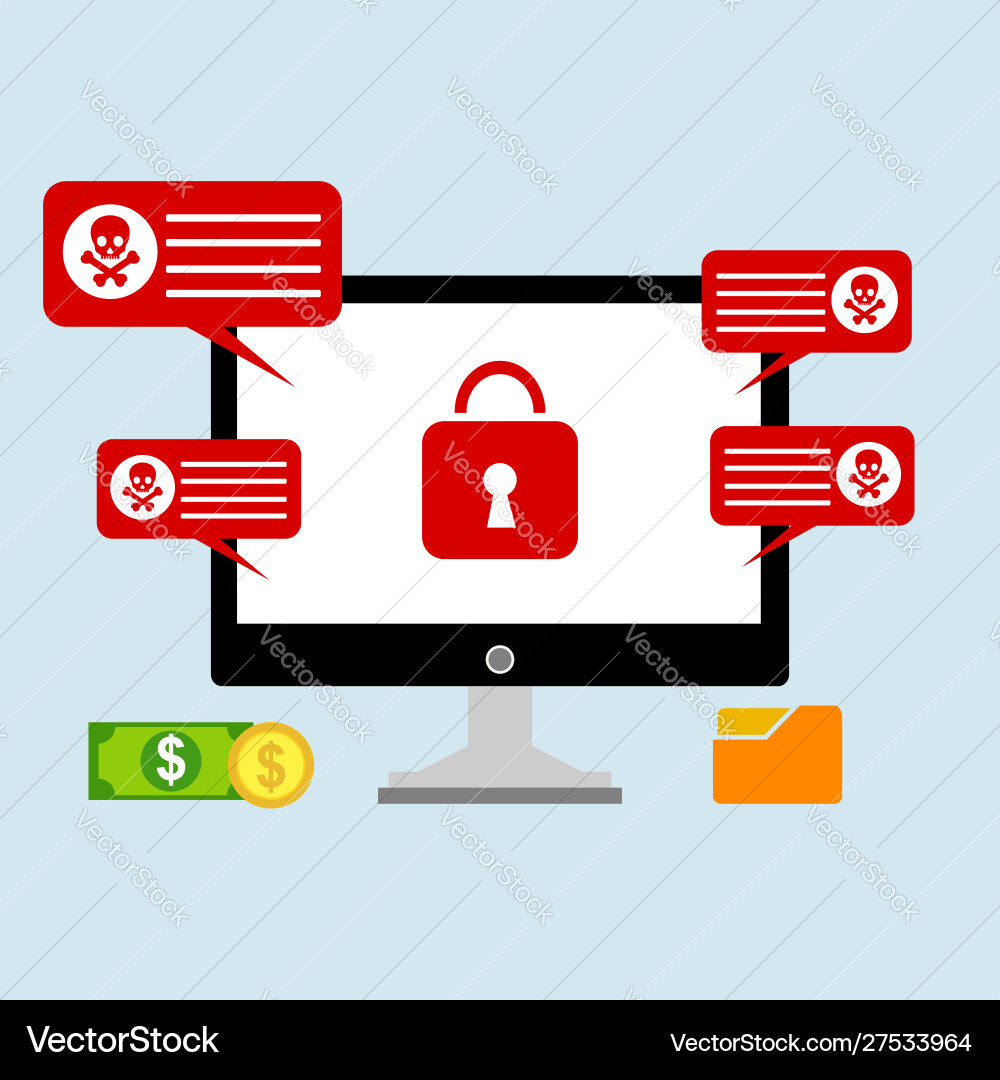 Hacker activity computeralert notification Hacker activity computeralert notification vector image