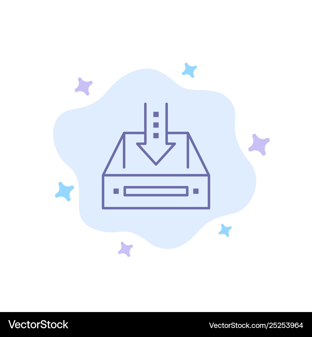 Inbox box cabinet document empty project blue Inbox box cabinet document empty project blue Vector Image