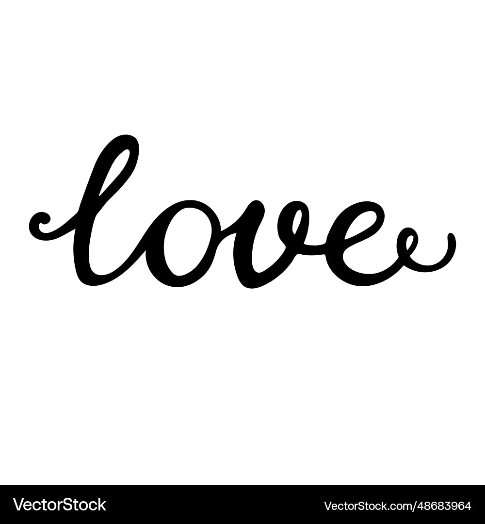 Love continuous line script cursive text Love continuous line script cursive text vector image