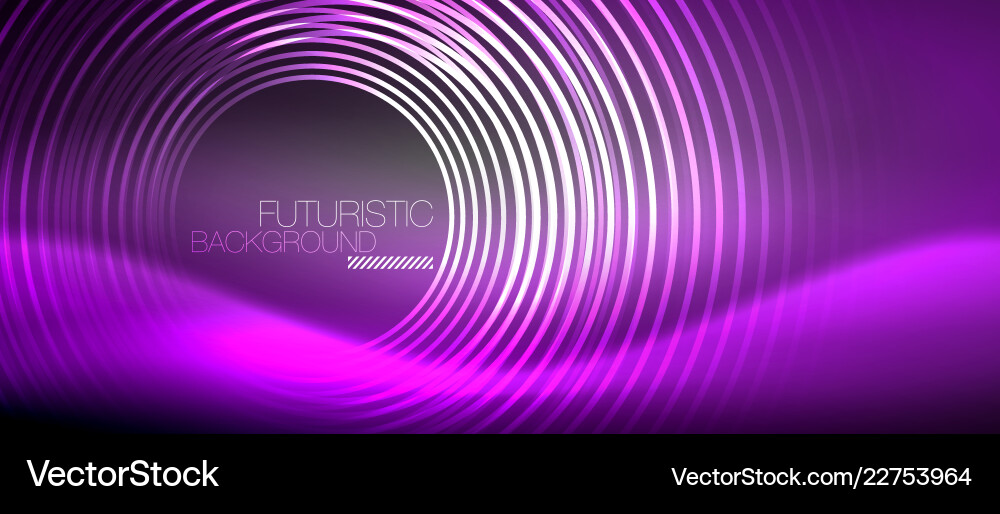 Neon circles abstract background shiny lines Neon circles abstract background shiny lines Vector Image