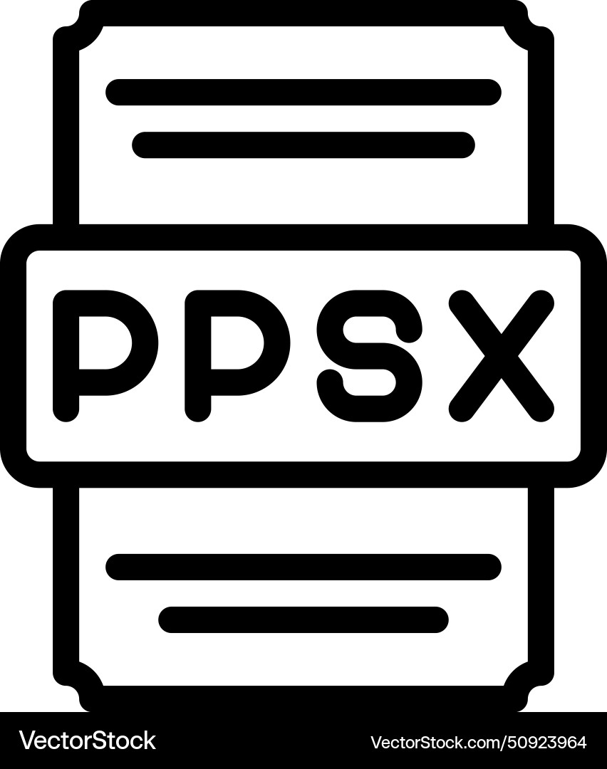 Ppsx icons file type spreadsheet files document vector image