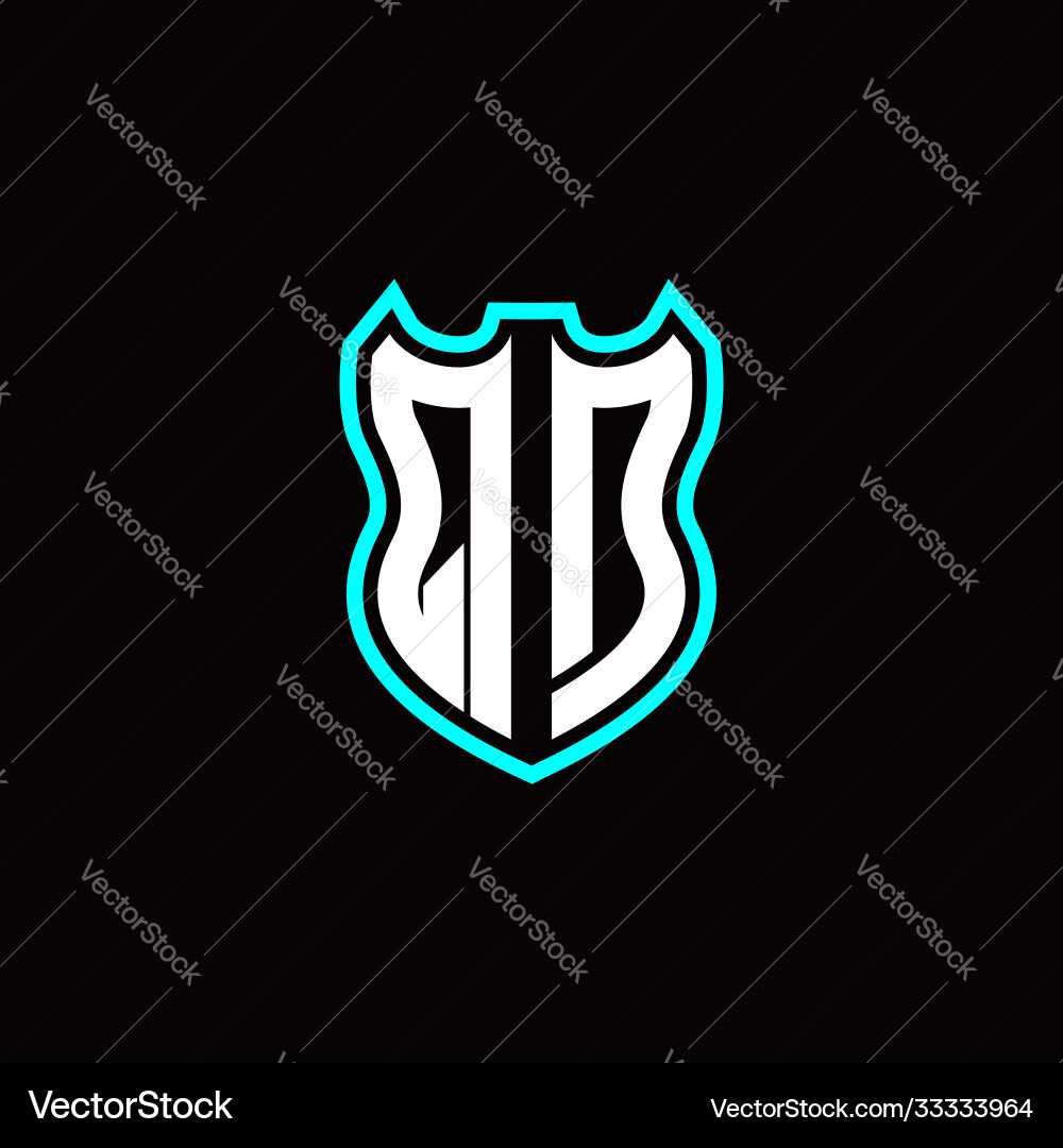 Q d initial logo design with shield shape Q d initial logo design with shield shape vector image