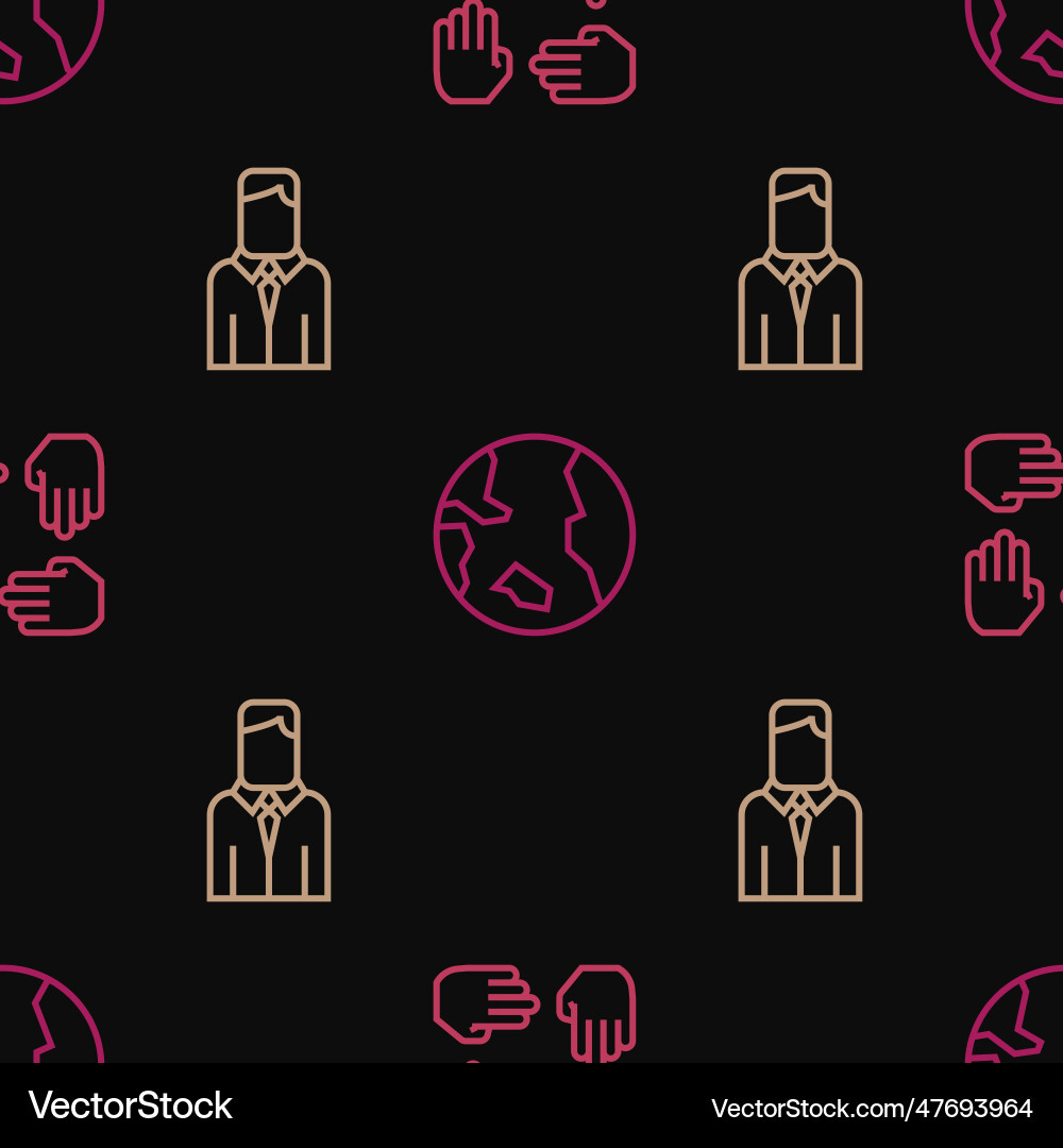 Set line project team base worker and earth globe Set line project team base worker and earth globe vector image