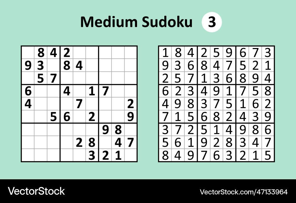 Sudoku Spiel mit Antworten mittlere Komplexität vektorbild