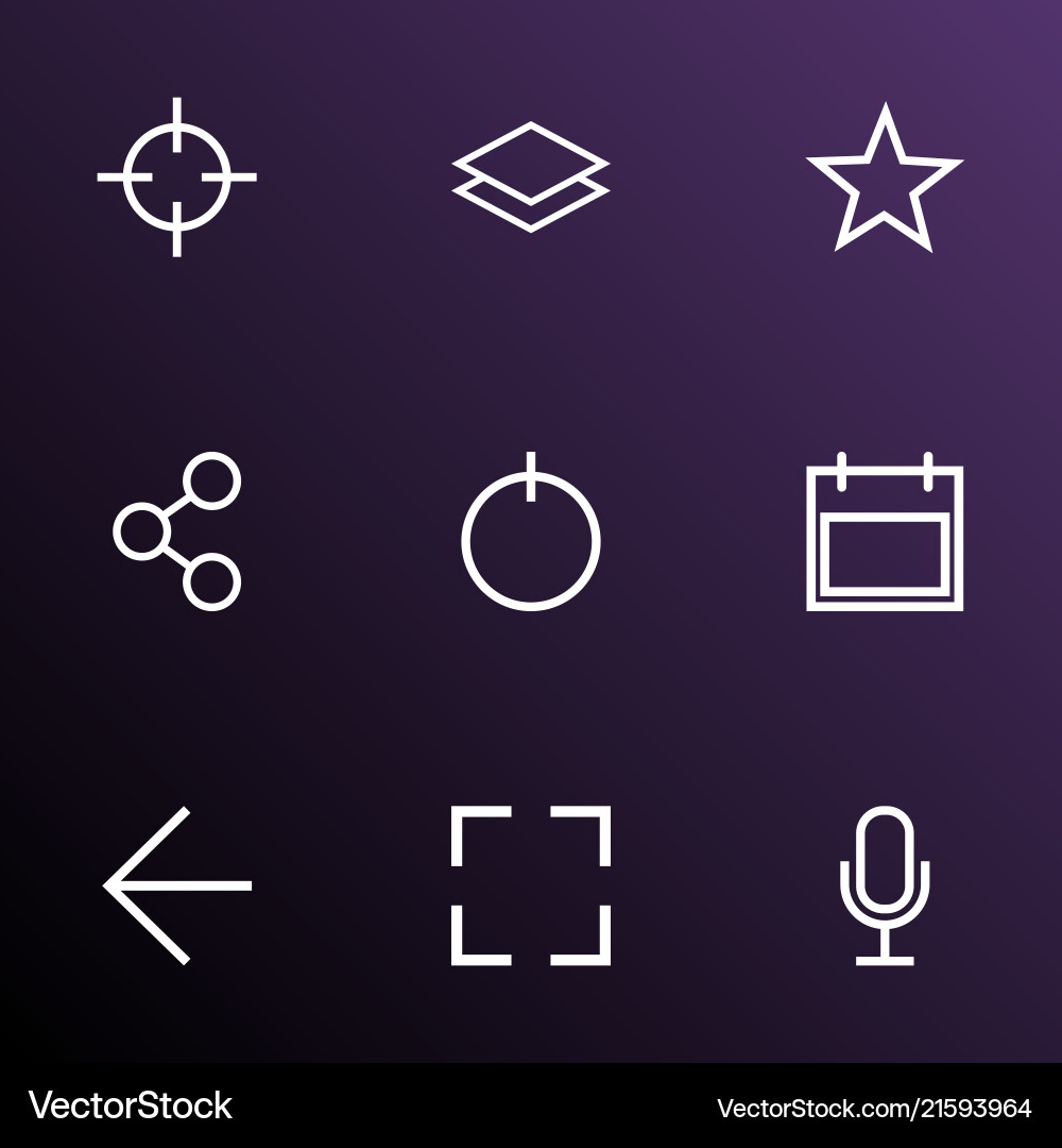 User icons line style set with goal button star User icons line style set with goal button star vector image