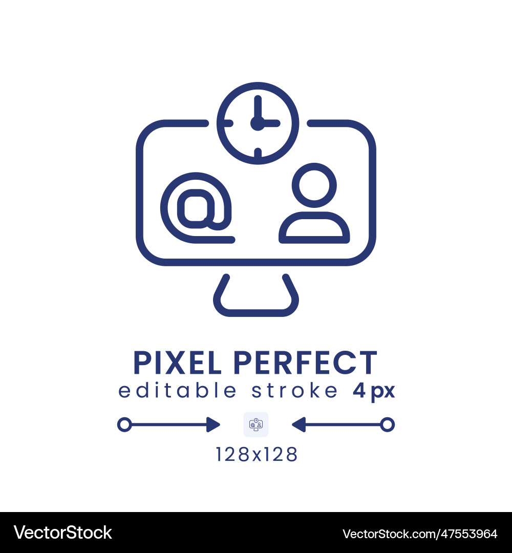 Workspace organization linear desktop icon Workspace organization linear desktop icon vector image
