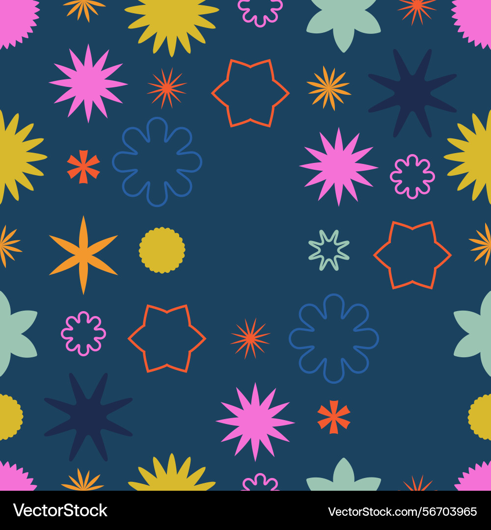 A colorful abstract seamless pattern featuring A colorful abstract seamless pattern featuring Vector Image