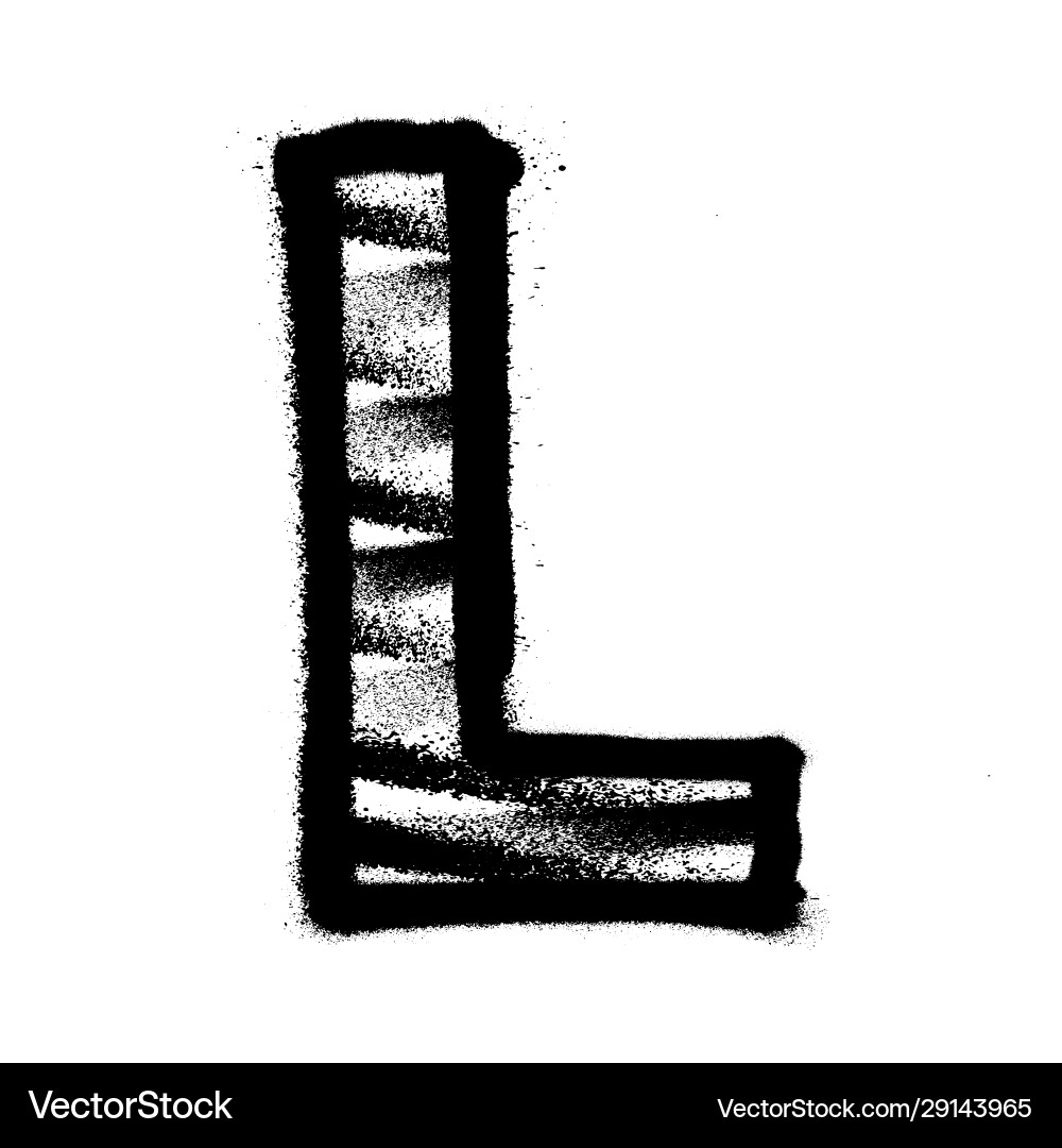 Buchstaben l Graffiti alphabet mit Sprühlinien Buchstaben l Graffiti alphabet mit Sprühlinien vektorbild