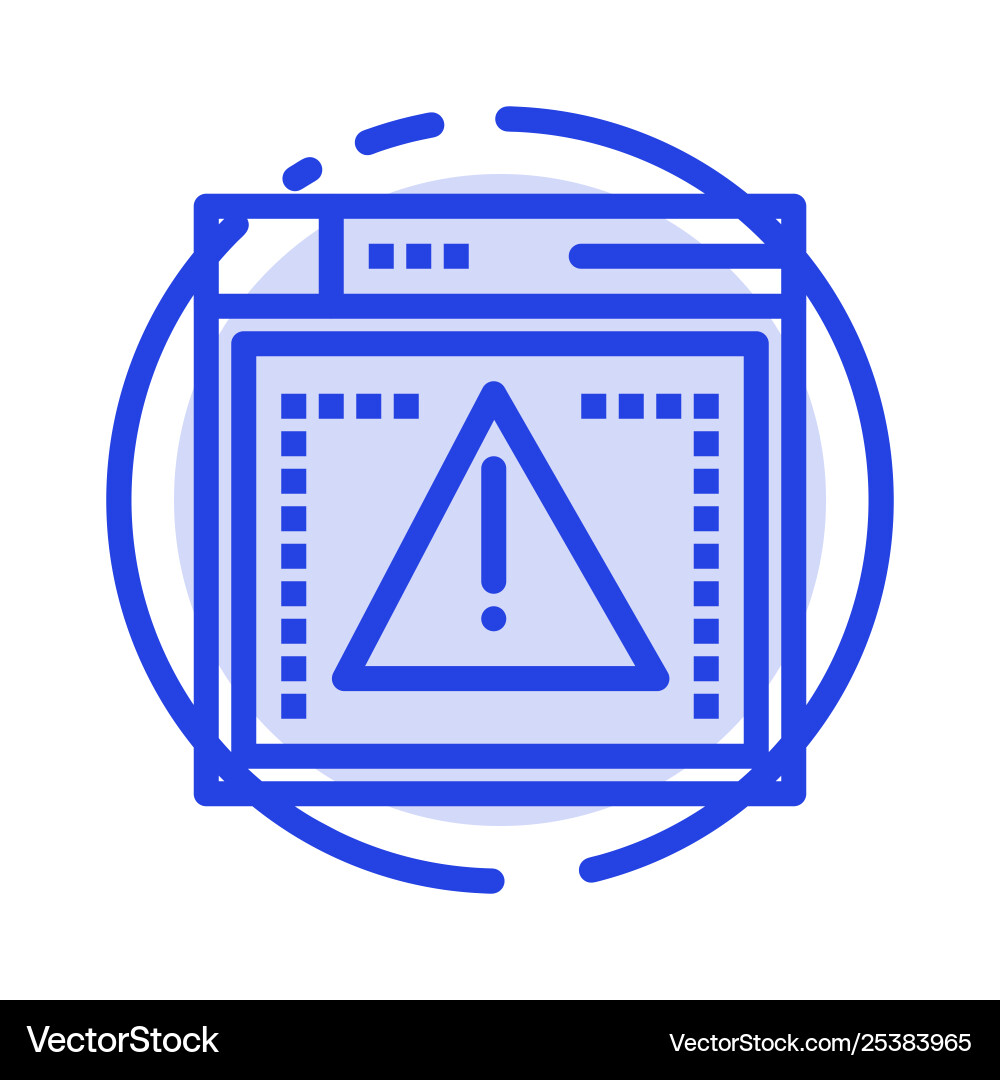 Computing coding error blue dotted line icon vector image