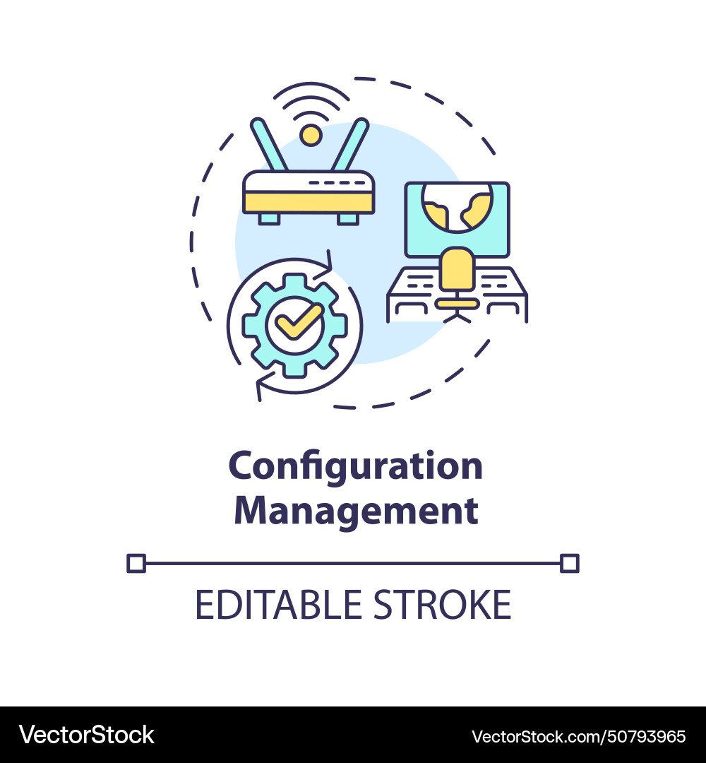 Configuration management multi color concept icon Configuration management multi color concept icon vector image