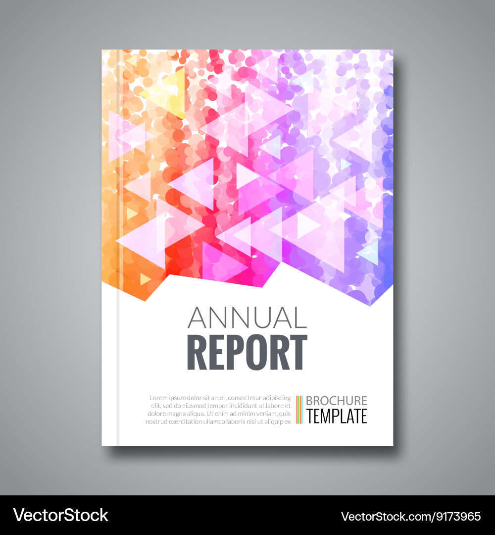Cover report colorful triangle geometric pattern vector image