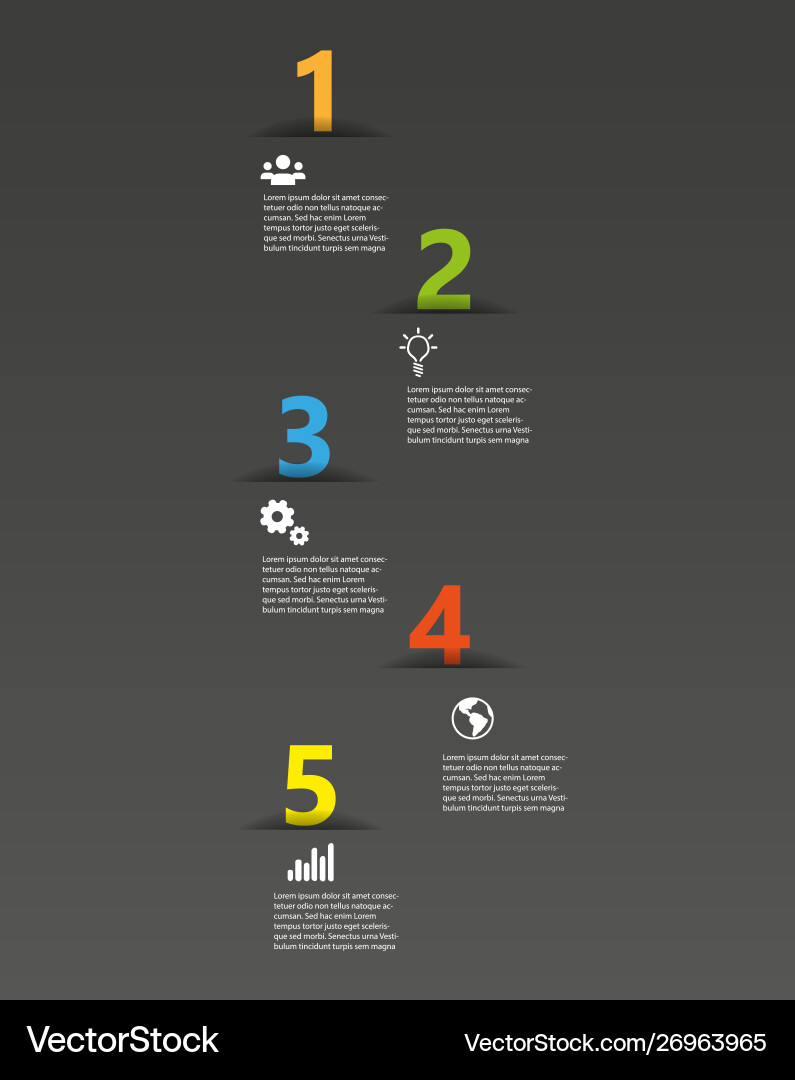 Five color numbers template with place for your Five color numbers template with place for your vector image