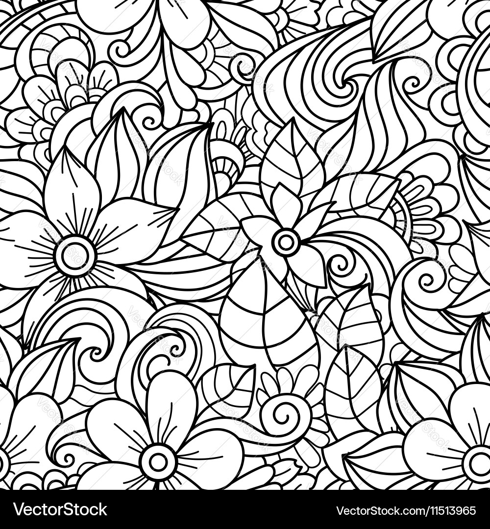 Floral Doodle Pattern Vector Image