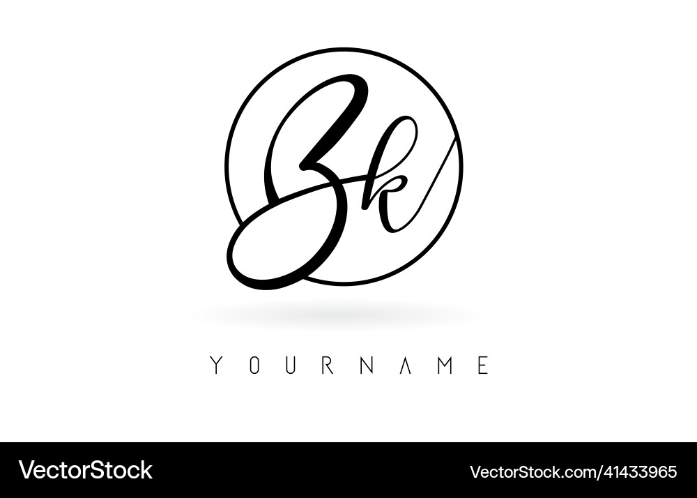 Handschriftliche Buchstaben bk Logo Design mit einfachen Handschriftliche Buchstaben bk Logo Design mit einfachen vektorbild