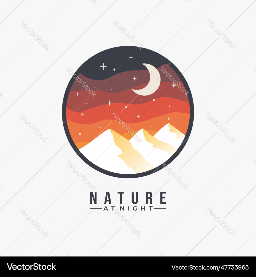 Landscape outdoor at night graphic Landscape outdoor at night graphic vector image