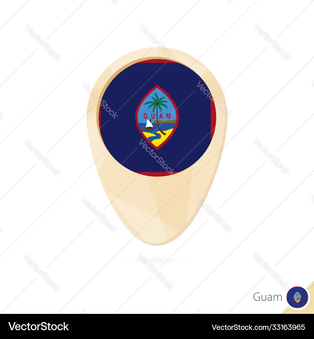Map pointer with flag guam orange abstract vector image