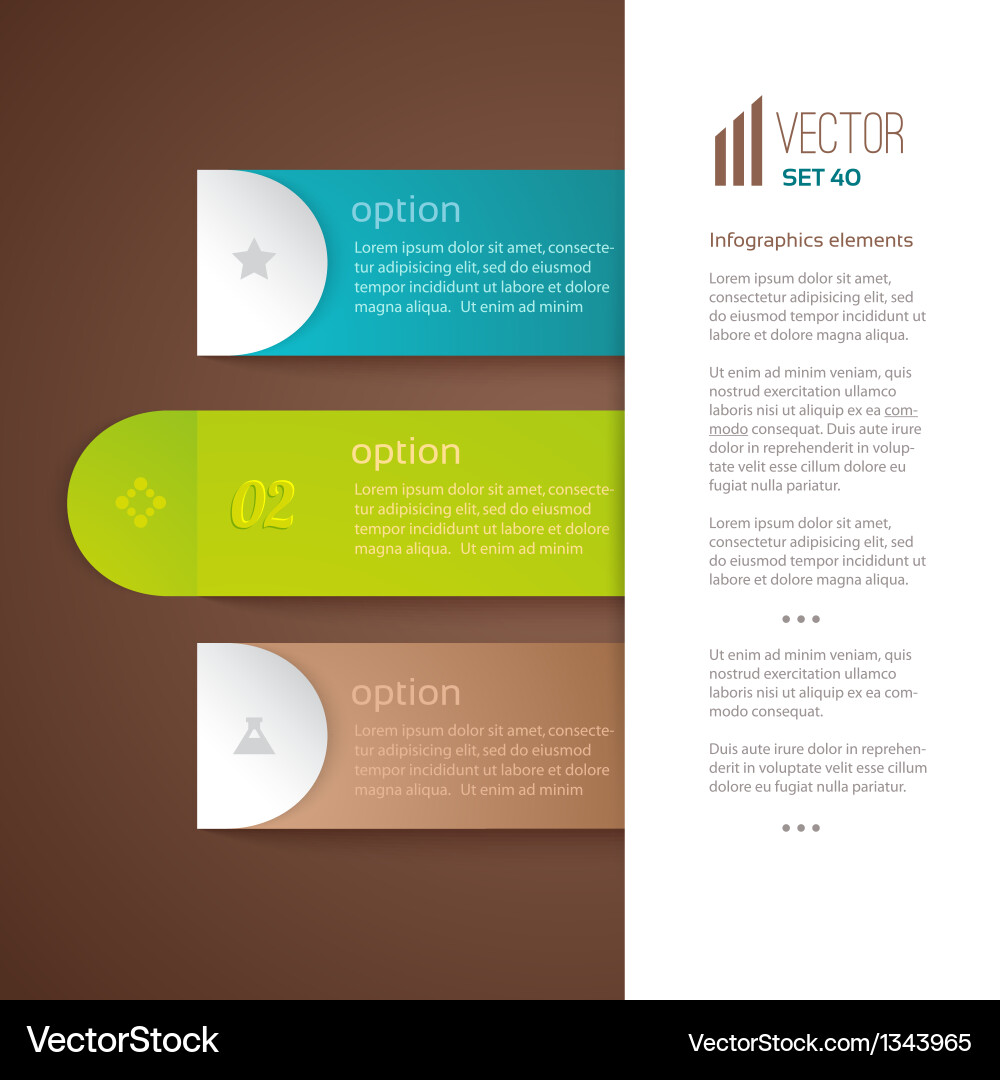 Numbered Tabs with Descriptions Vector Image