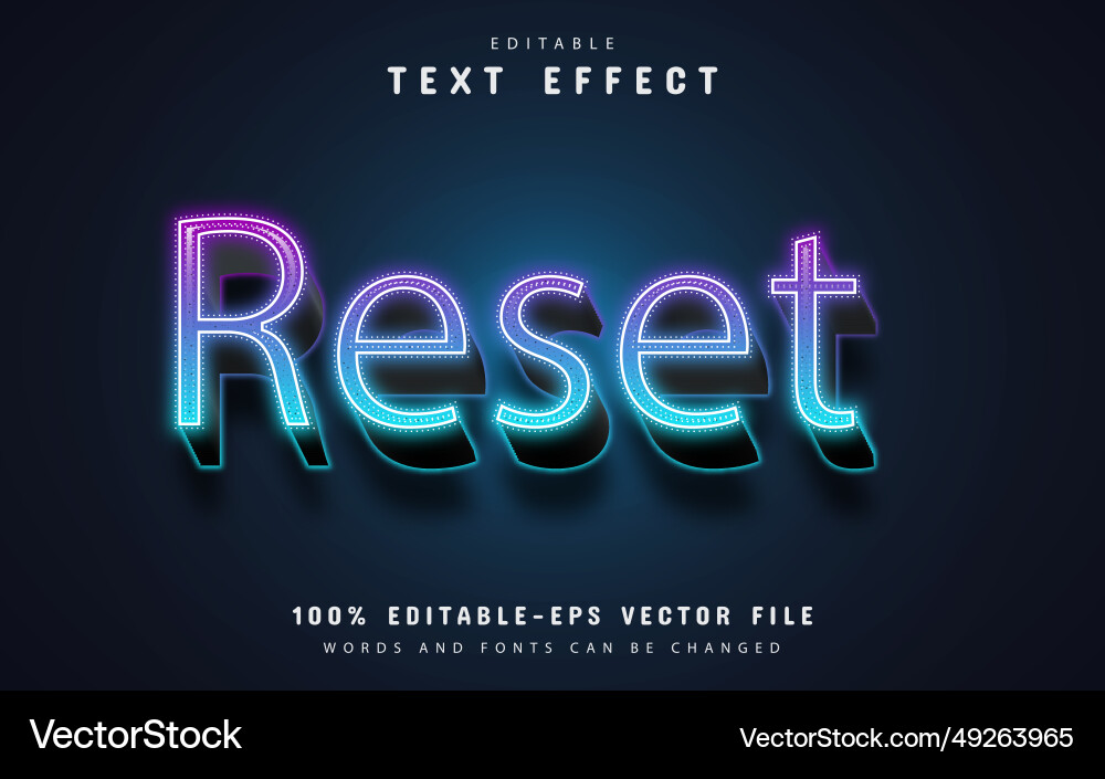 Reset text editable 3d effect Reset text editable 3d effect Vector Image