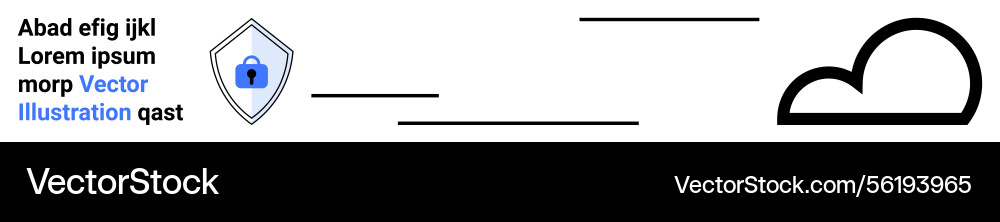 Secure cloud data transfer with shield and text Secure cloud data transfer with shield and text vector image