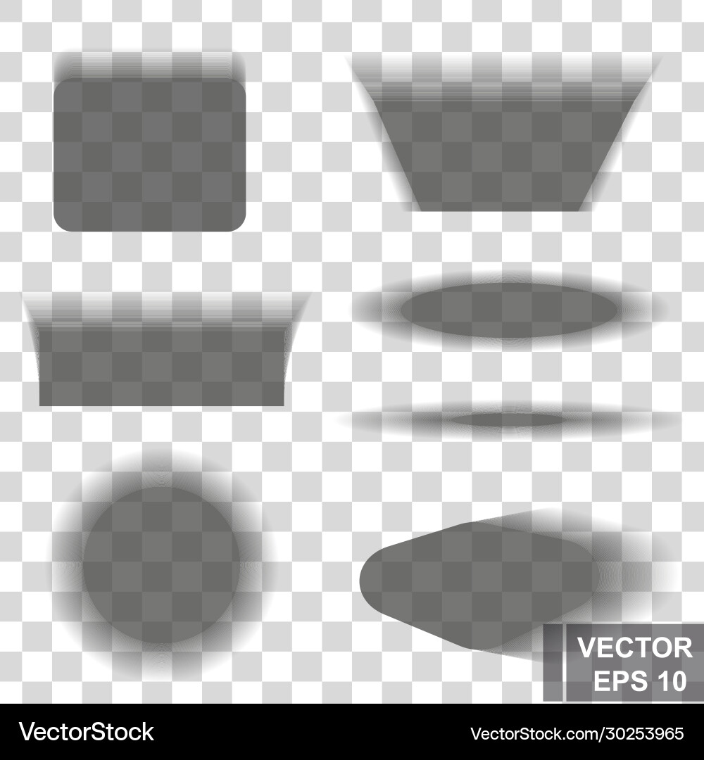 Set different realistic shadows transparent Vector Image