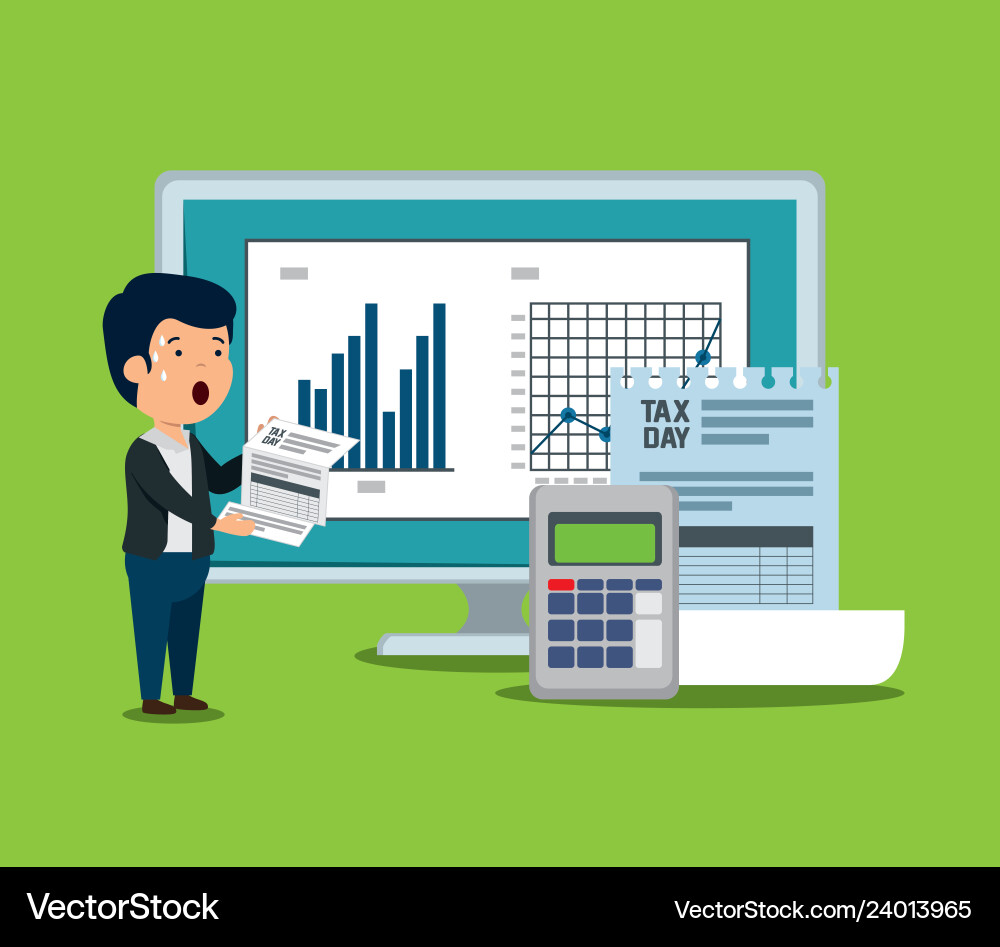 Statistics bar with invoice document and dataphone Statistics bar with invoice document and dataphone vector image