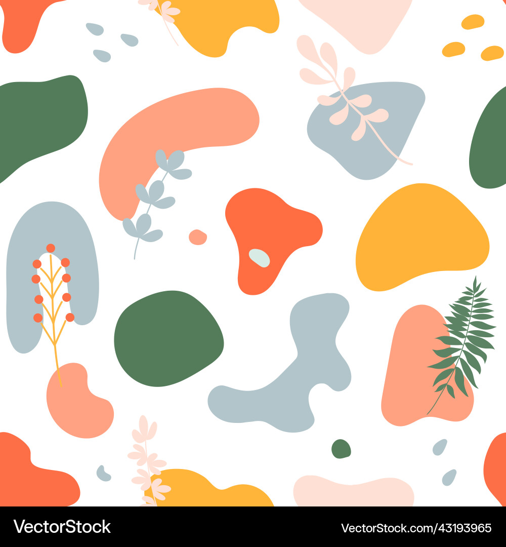 Trendy seamless pattern with abstract shapes vector image