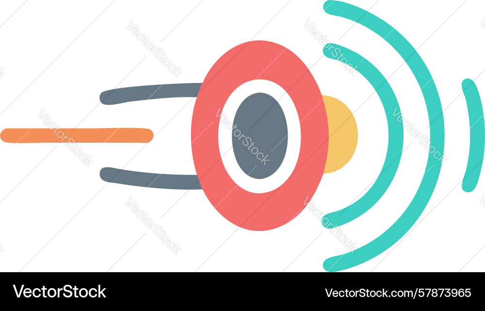 Wireless signal emitting object flat icon design Vector Image