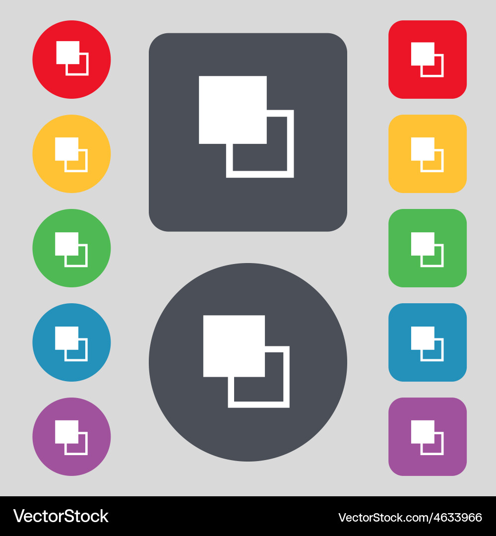 Active color toolbar icon sign a set of 12 colored Vector Image