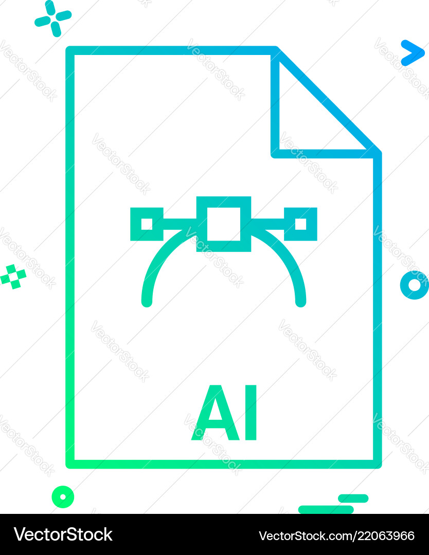 Ai file extension format icon design Ai file extension format icon design vector image