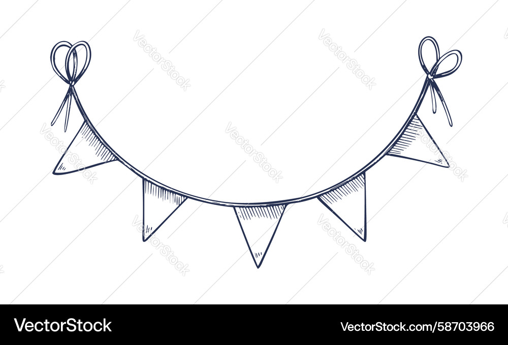 Bunting with triangle flags Bunting with triangle flags Vector Image