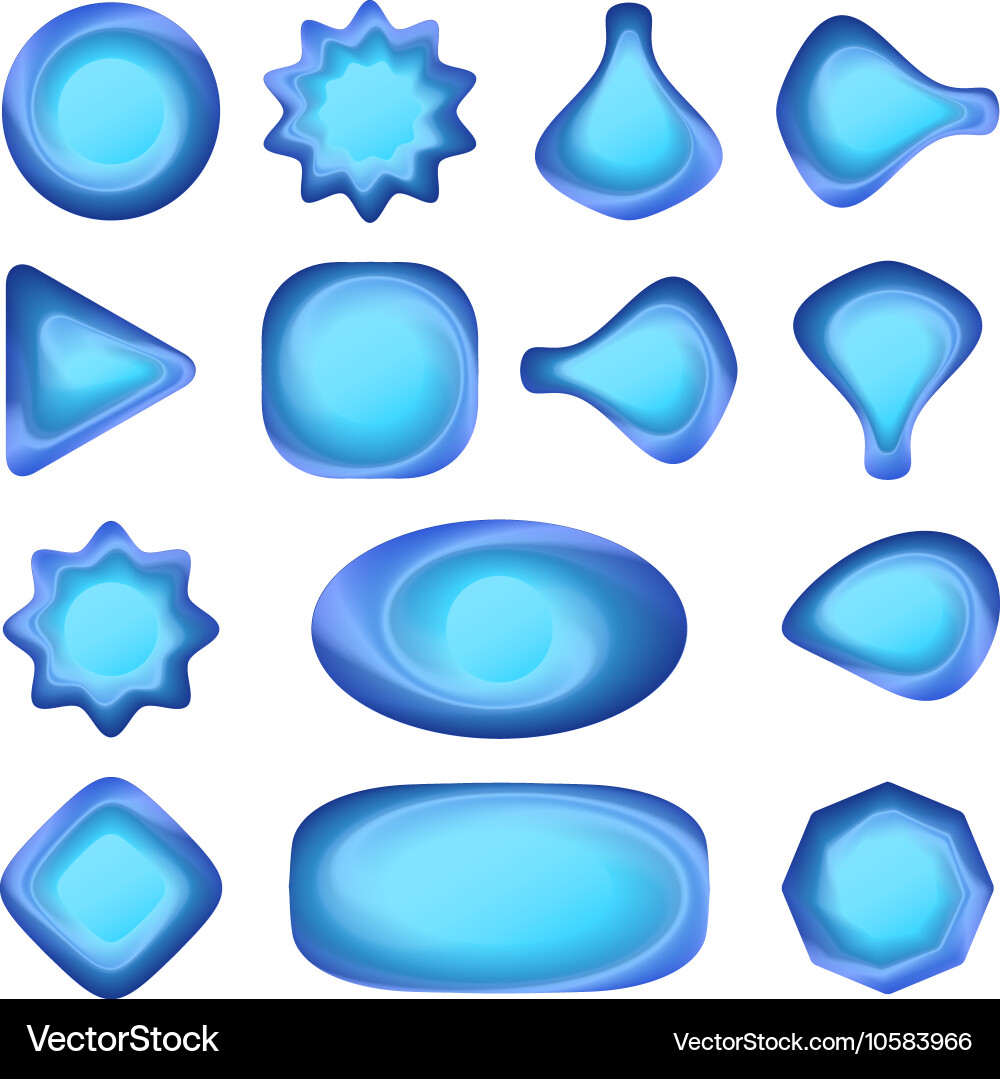 Buttons different forms set vector image
