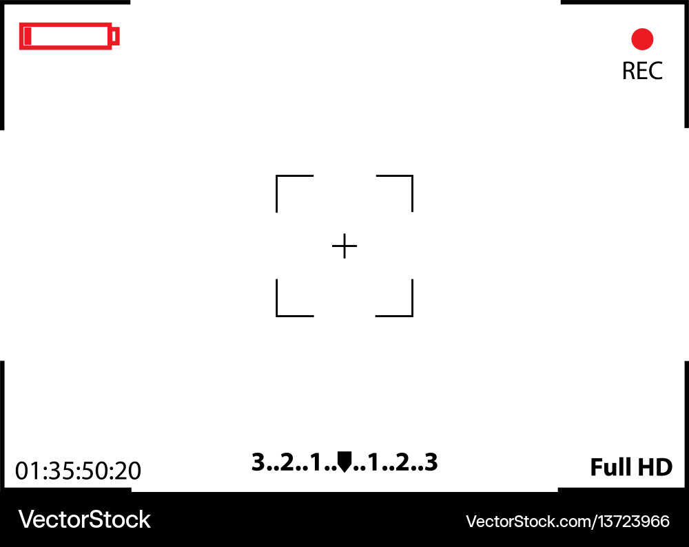 Camera viewfinder rec background Camera viewfinder rec background vector image