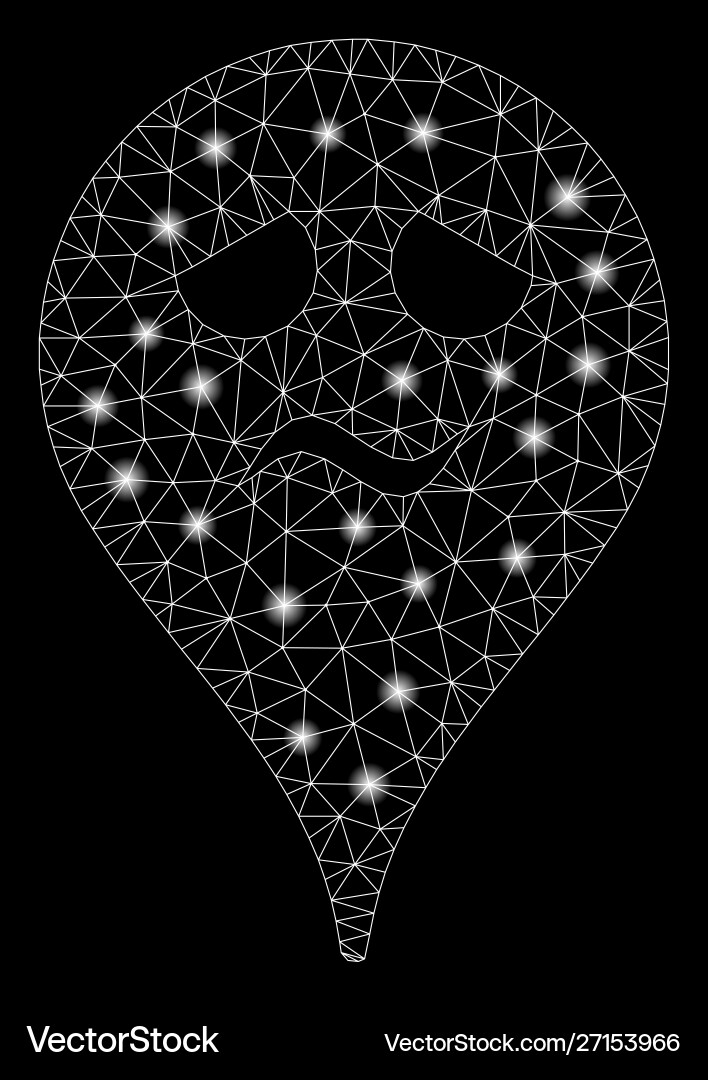 Flare mesh 2d trouble smiley map marker with flash Vector Image