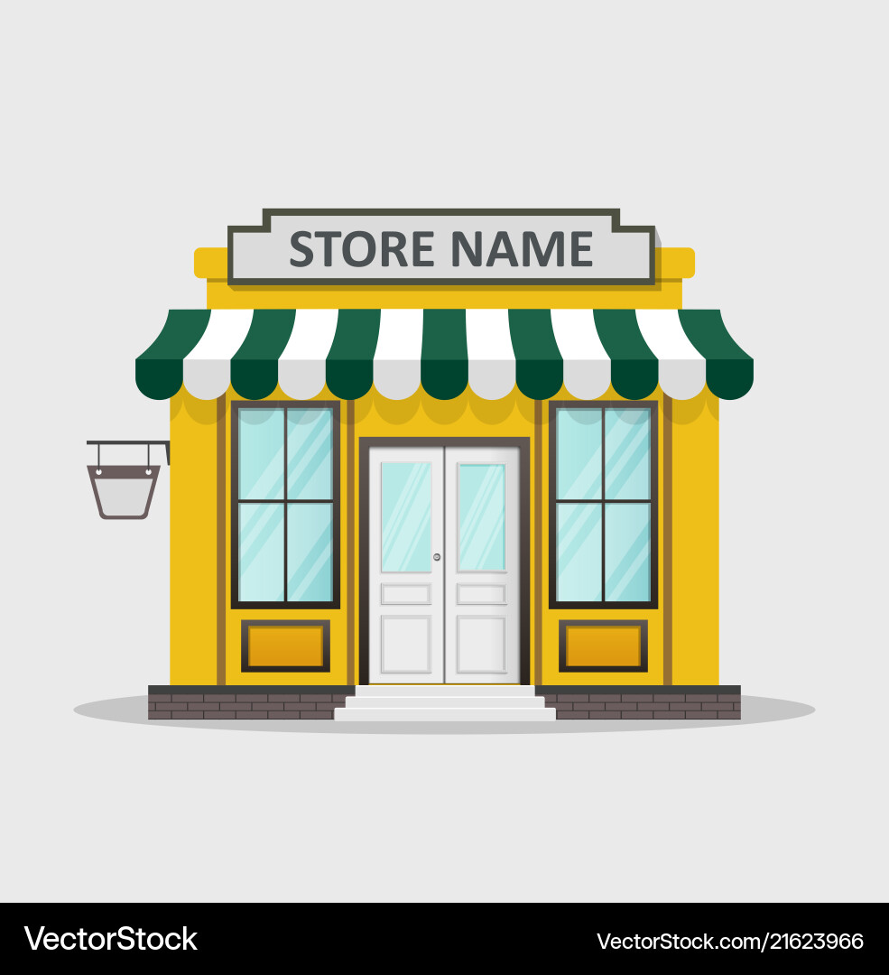 Flat design store front with place for name Flat design store front with place for name vector image