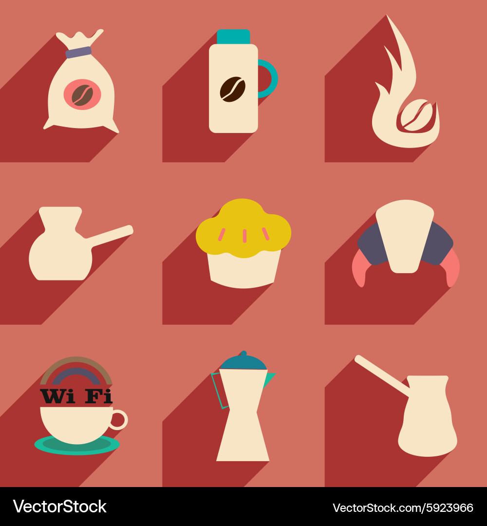Flat with shadow concept and mobile application vector image