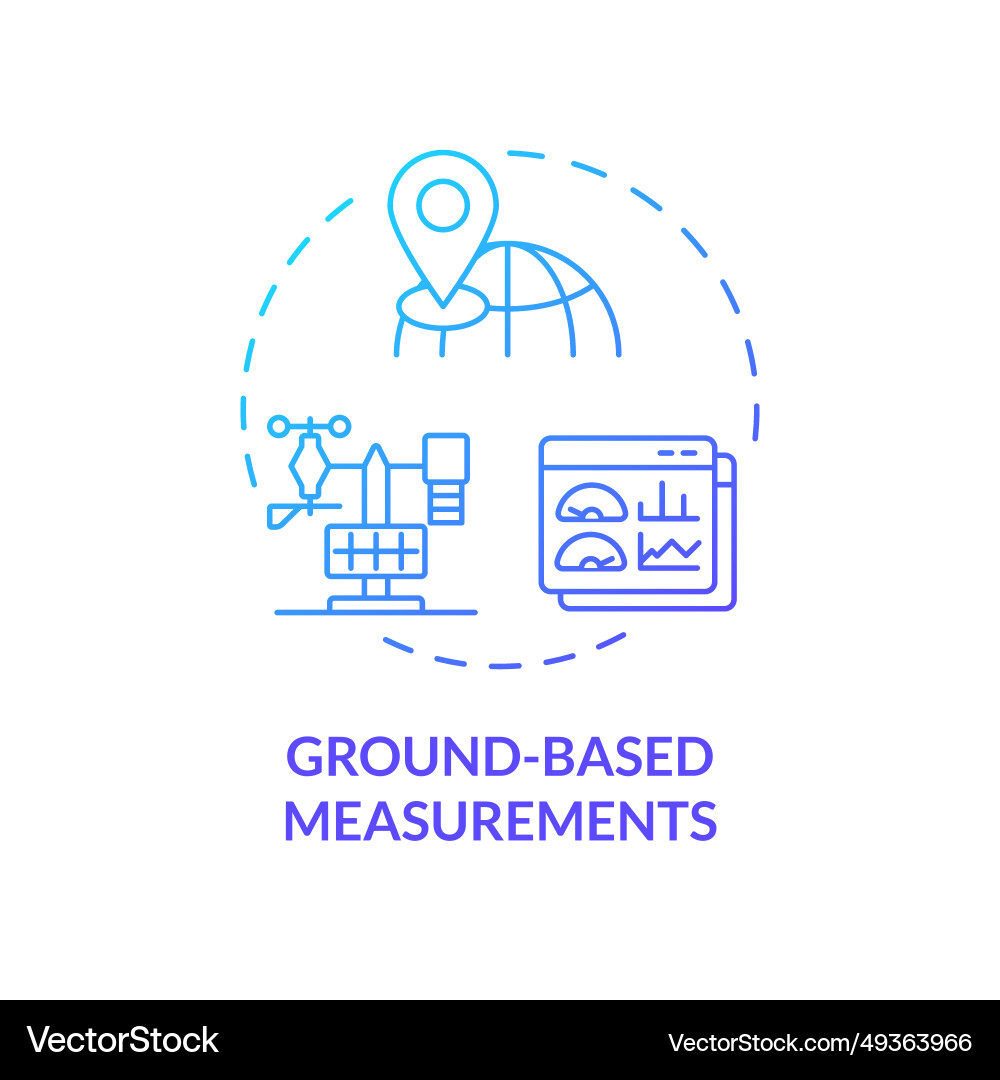 Gradient thin line icon ground based measurements Vector Image