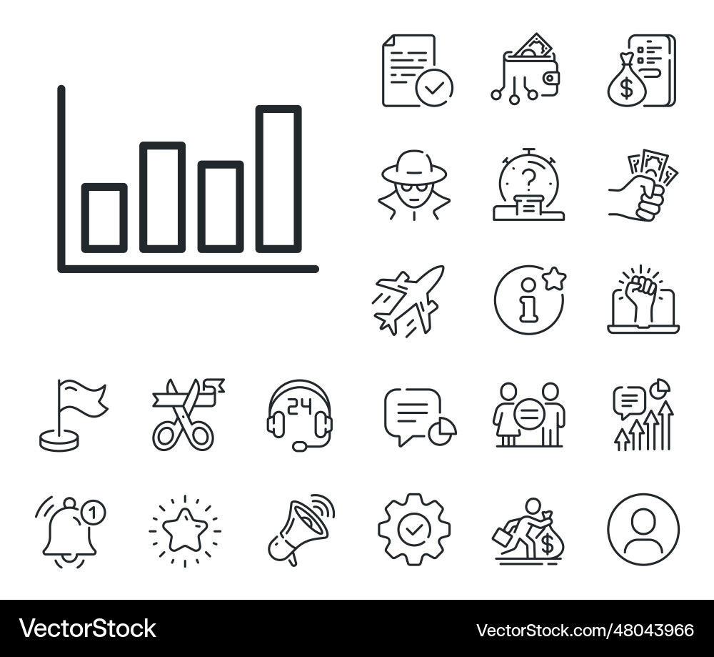 Histogram chart line icon financial graph Histogram chart line icon financial graph vector image