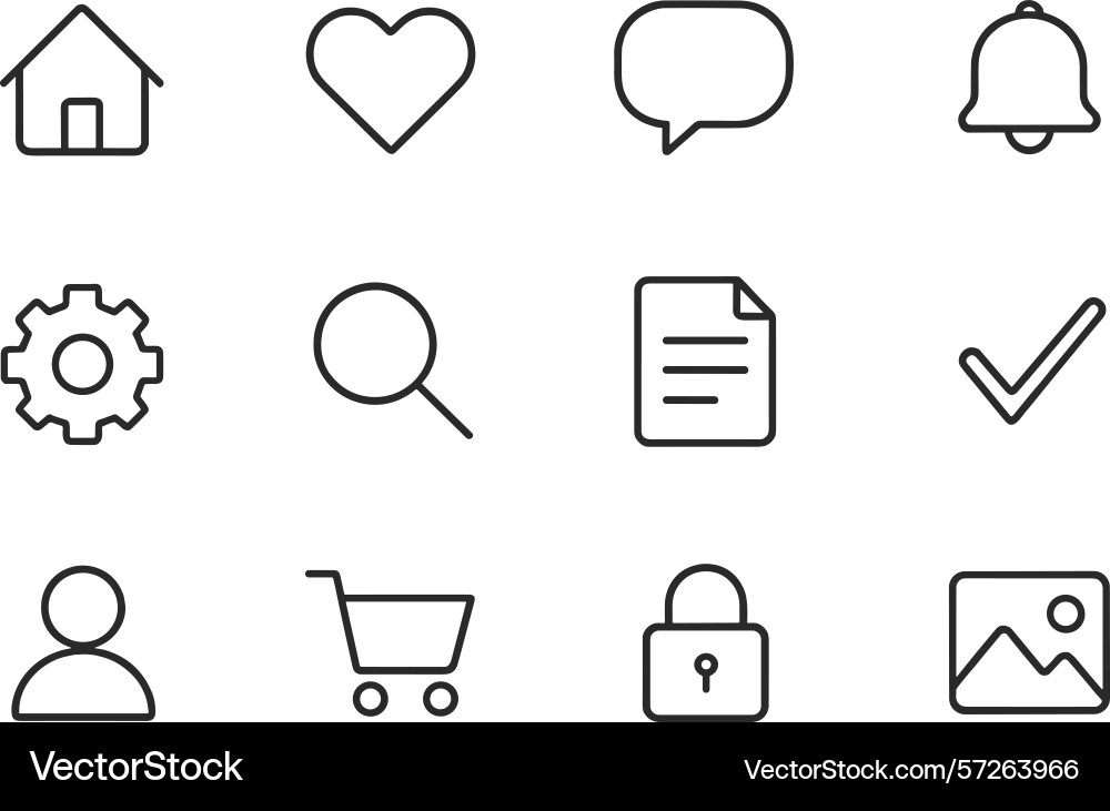Icon set representing common user interface Icon set representing common user interface vector image