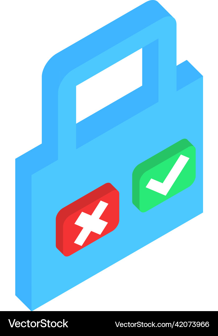 Lock with tick and cross icon Vector Image
