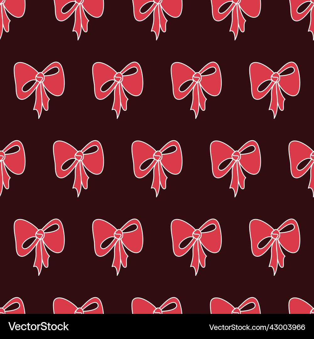 Red maroon seamless pattern with bow Red maroon seamless pattern with bow vector image