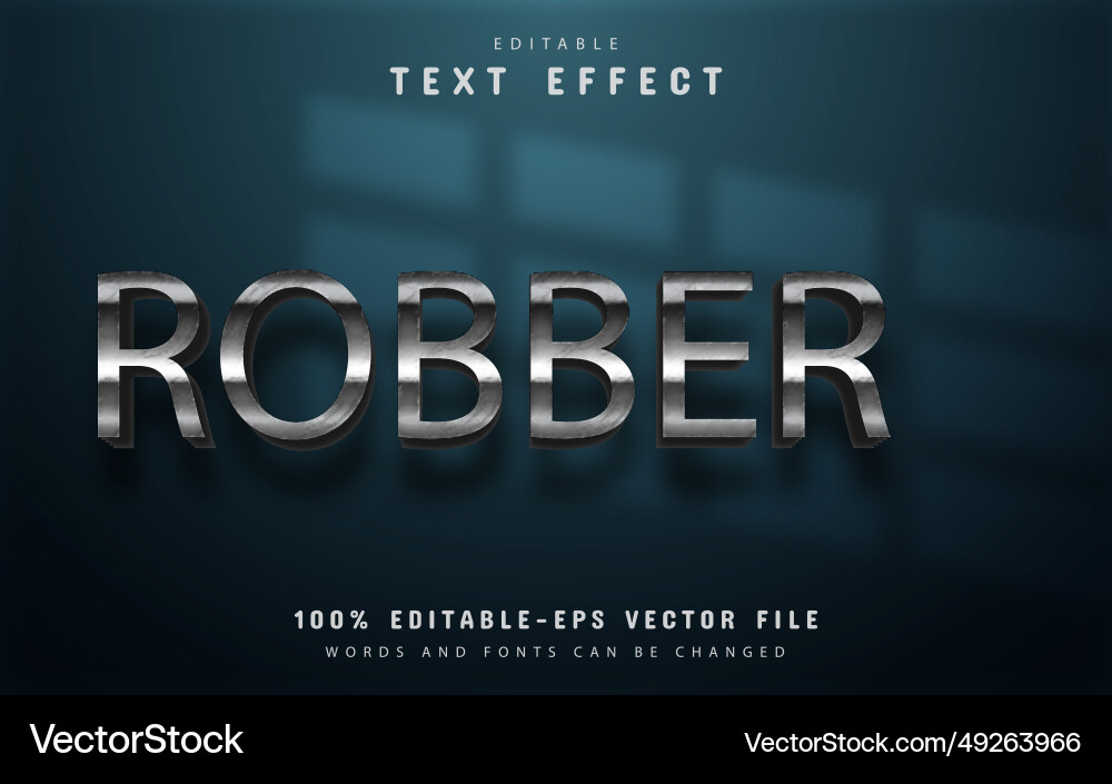Robber text effect editable Robber text effect editable vector image
