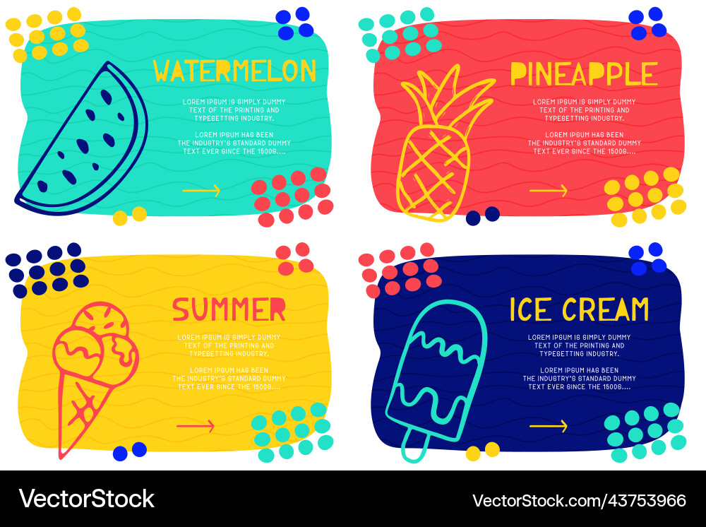 Set abstract landing page pattern with different Vector Image