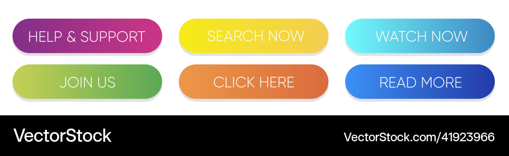 Set of multi-colored buttons using the gradient Set of multi-colored buttons using the gradient vector image
