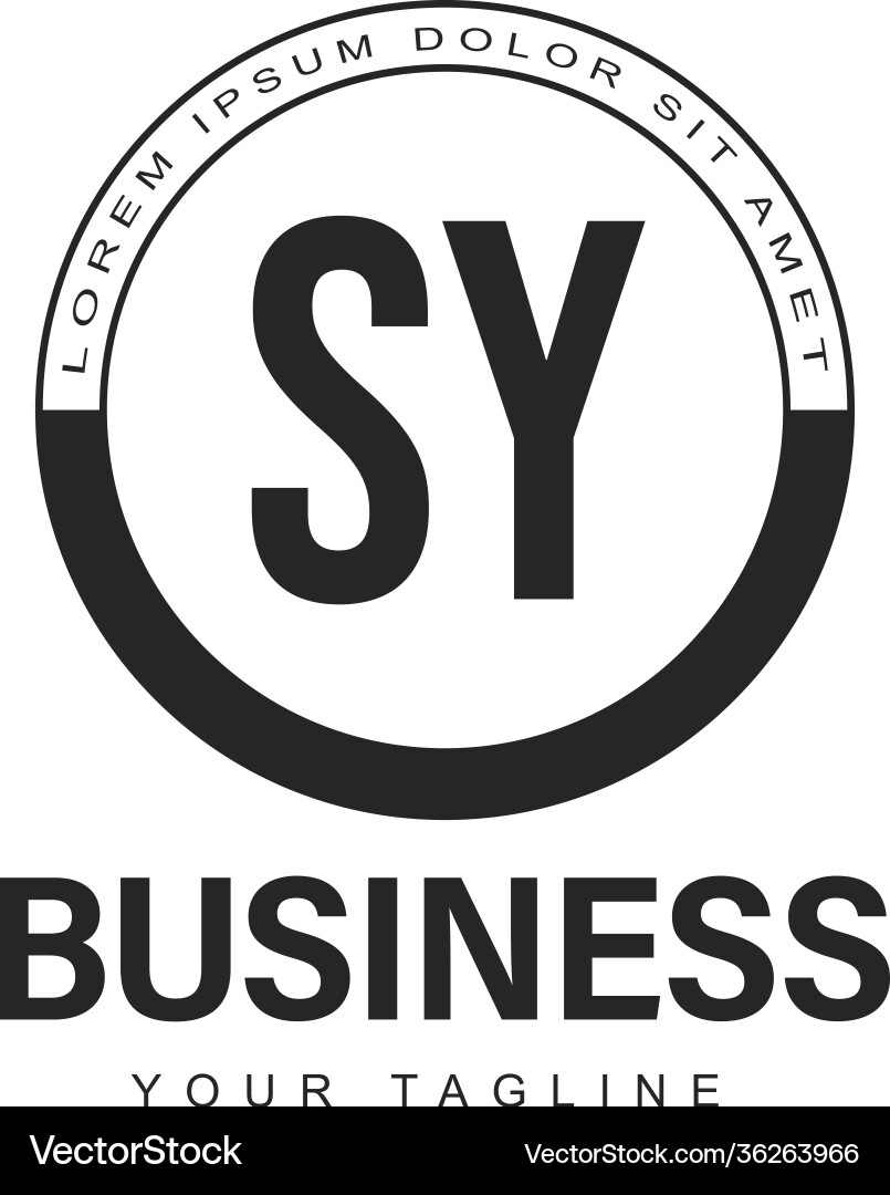 Sy initial a logo design with abstract style Vector Image