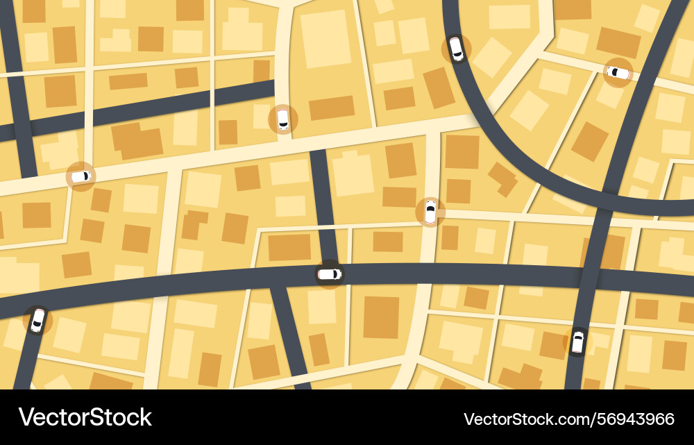 Traffic intersection from top view with cars Traffic intersection from top view with cars vector image