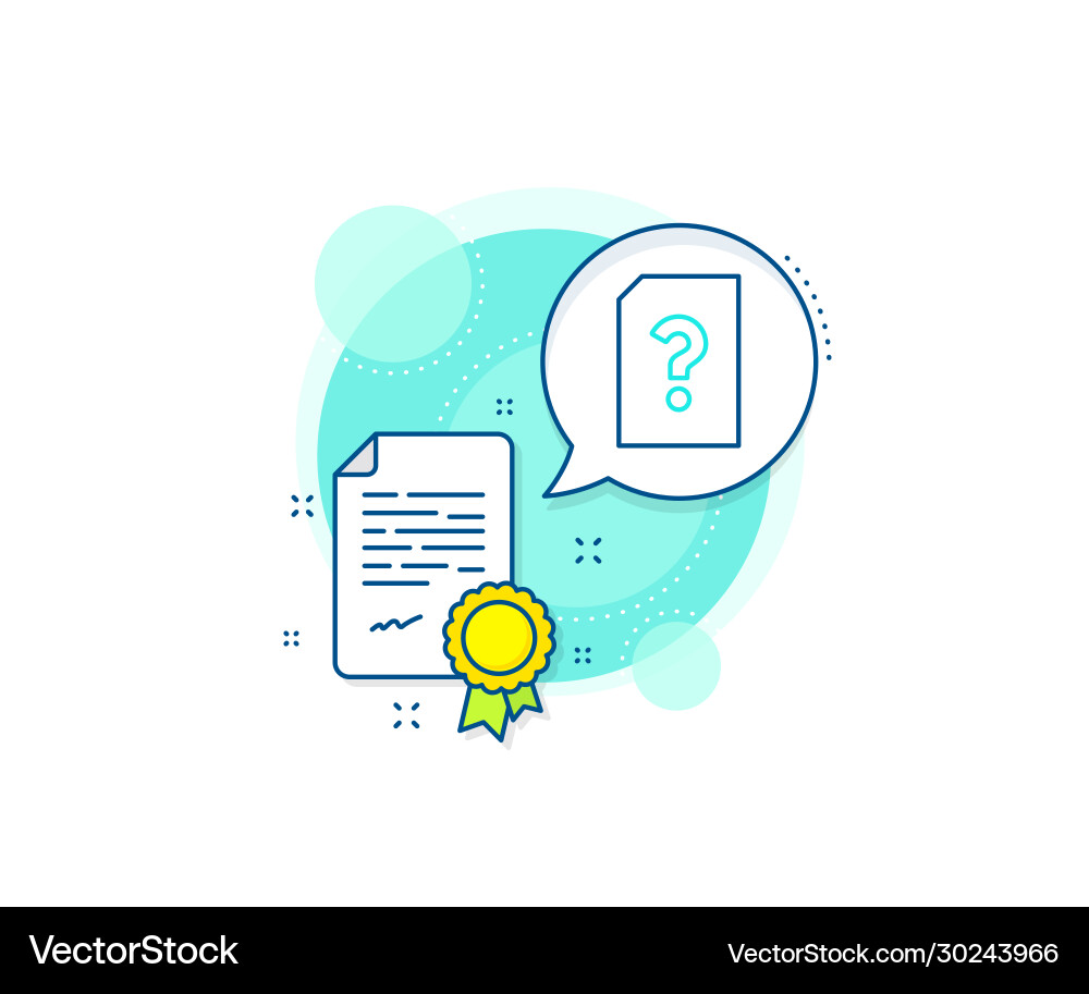 Unknown document line icon file with question Unknown document line icon file with question vector image